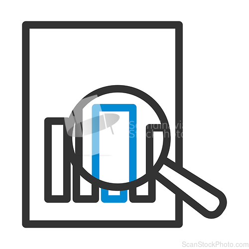 Image of Magnificent Glass On Paper With Chart Icon