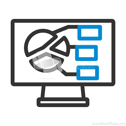 Image of Monitor With Analytics Diagram Icon