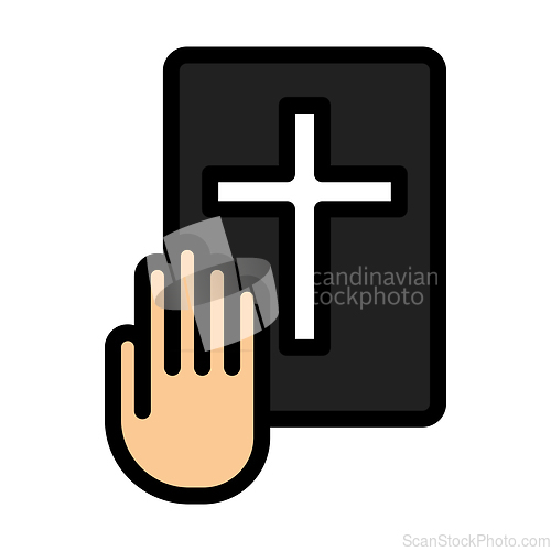 Image of Hand On Bible Icon