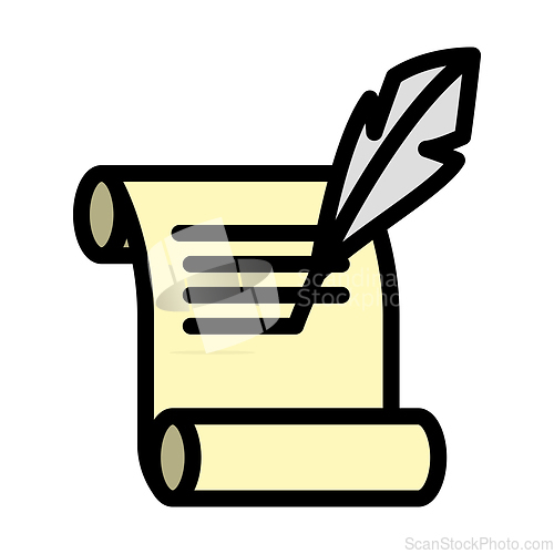 Image of Feather And Scroll Icon