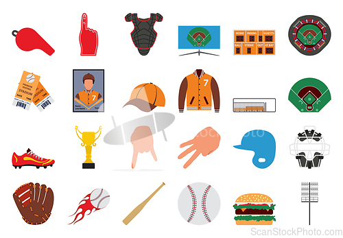 Image of Baseball Icon Set