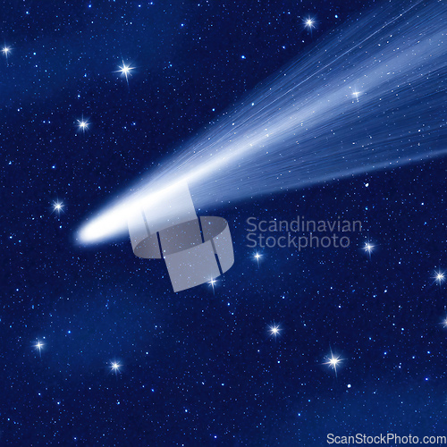 Image of shooting star for a wish at night