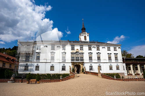 Image of Historical Lysice Castle, iconic landmark in Lysice town, South Moravia, Czech Republic.