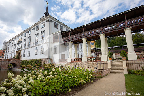 Image of Historical Lysice Castle, iconic landmark in Lysice town, South Moravia, Czech Republic.