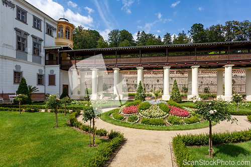 Image of Historical Lysice Castle, iconic landmark in Lysice town, South Moravia, Czech Republic.