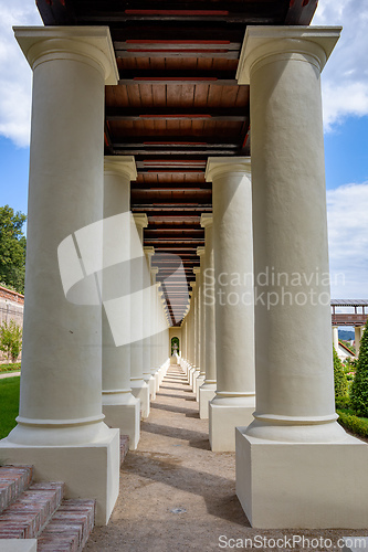 Image of Historical Lysice Castle, iconic landmark in Lysice town, South Moravia, Czech Republic.