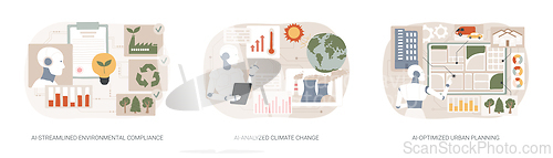 Image of AI tools for Environmental Management abstract concept vector illustrations.