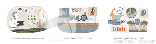 Image of AI for Environmental protection abstract concept vector illustrations.