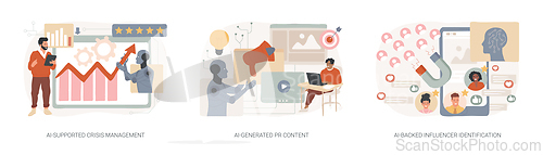 Image of AI tools for Public Relations abstract concept vector illustrations.