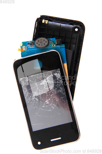 Image of crashed mobile phone
