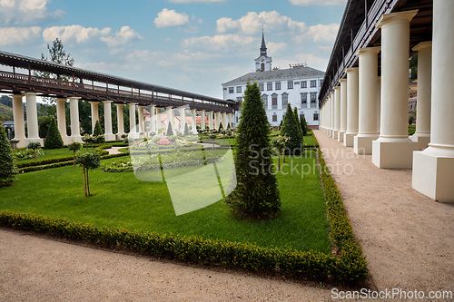 Image of Historical Lysice Castle, iconic landmark in Lysice town, South Moravia, Czech Republic.