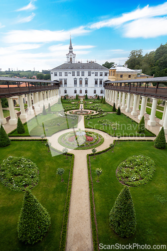 Image of Historical Lysice Castle, iconic landmark in Lysice town, South Moravia, Czech Republic.