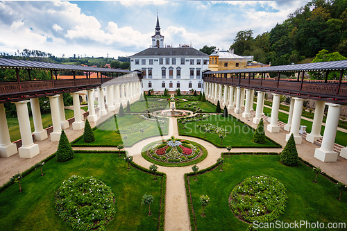 Image of Historical Lysice Castle, iconic landmark in Lysice town, South Moravia, Czech Republic.