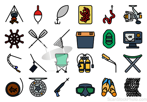 Image of Fishing Icon Set