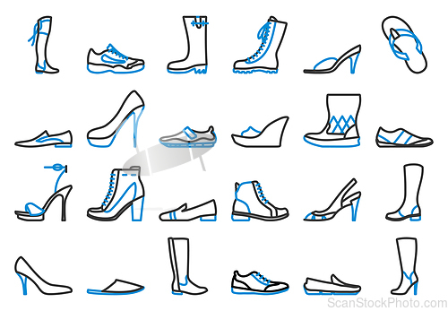 Image of Footwear Icon Set