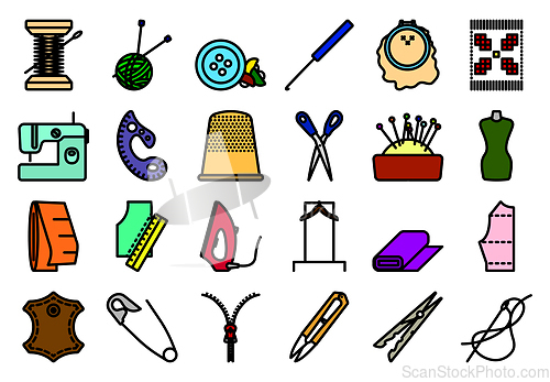 Image of Sewing Icon Set