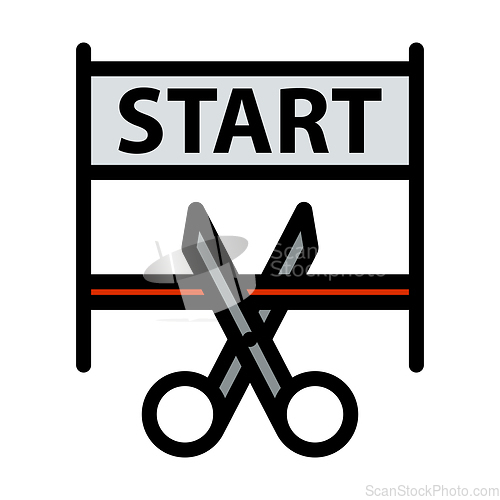 Image of Scissors Cutting Tape Icon