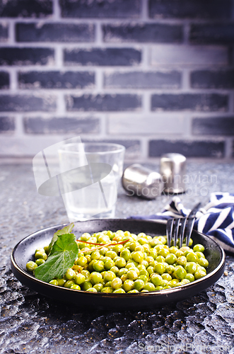 Image of Fresh green pea beans fried with spice