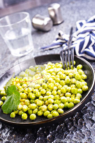 Image of Fresh green pea beans fried with spice