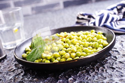 Image of Fresh green pea beans fried with spice