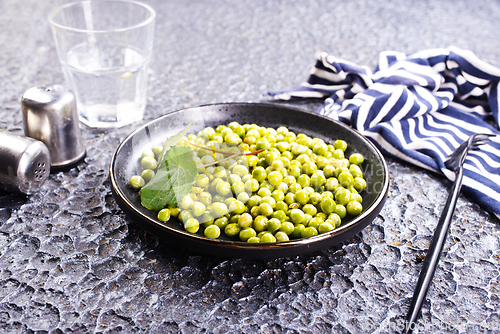 Image of Fresh green pea beans fried with spice