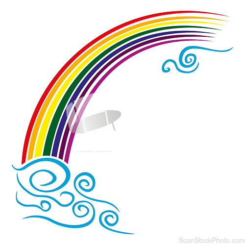 Image of Colorful rainbow in the sketch