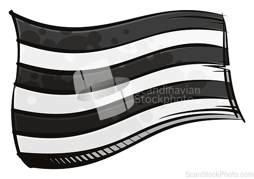 Image of Painted Straight Love flag waving in wind