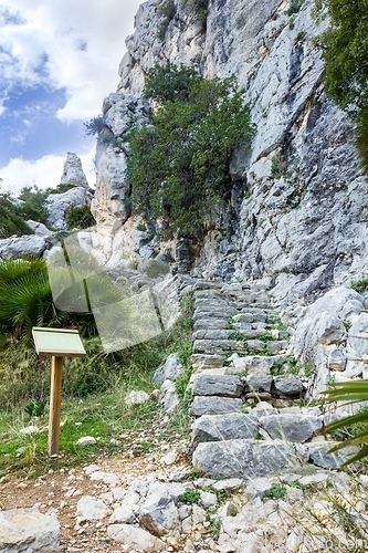 Image of Stairs on a mountain path in El Chorro, Spain
