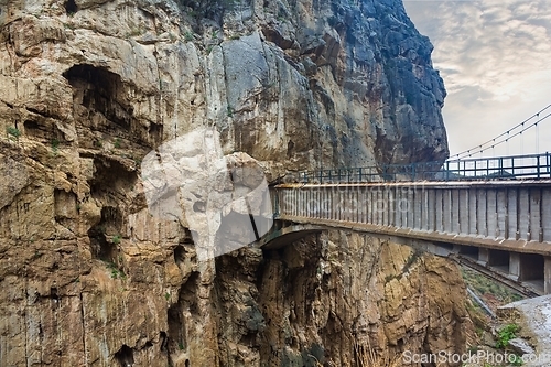 Image of Bridge at royal trail in Spanish mountains