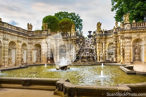 Image of The fountain in Zwinger palace in Dresden Germany