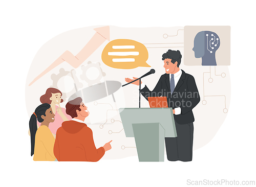 Image of AI-Enhanced Political PR abstract concept vector illustration.