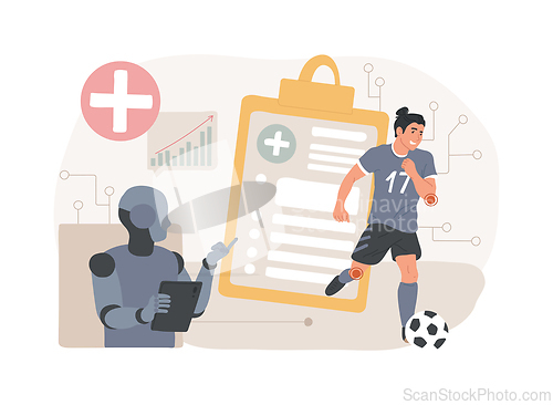 Image of AI-Optimized Injury Prevention abstract concept vector illustration.