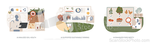 Image of AI Technology in Agriculture abstract concept vector illustrations.