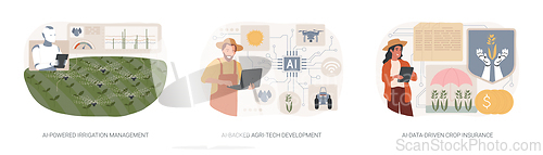 Image of AI in modern agriculture abstract concept vector illustrations.
