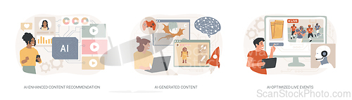 Image of AI in Entertainment abstract concept vector illustrations.