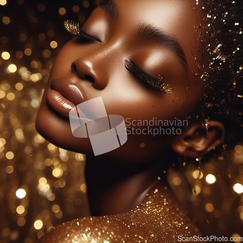 Image of Fashion concept of a stunning and beautiful black woman