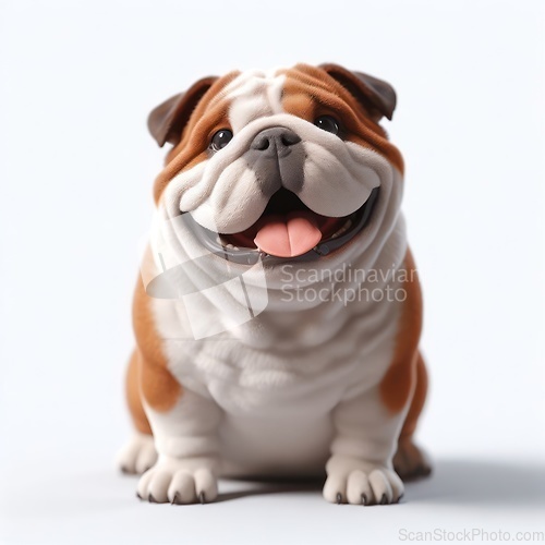 Image of adorable happy british bulldog dog up close