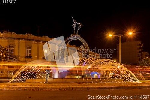 Image of Water fountain at night