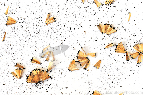 Image of graphite pencil shavings