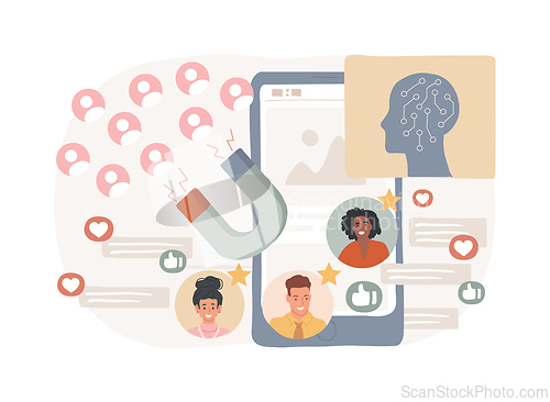 Image of AI-Backed Influencer Identification abstract concept vector illustration.
