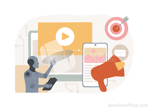 Image of AI-Optimized Communication Channels abstract concept vector illustration.