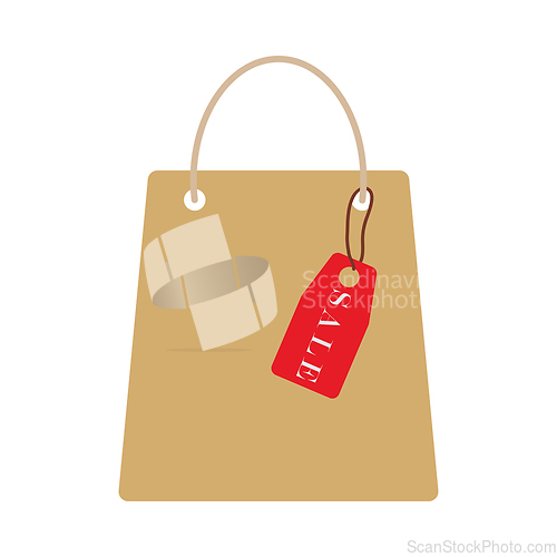 Image of Shopping Bag With Sale Tag Icon