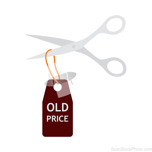 Image of Scissors Cut Old Price Tag Icon