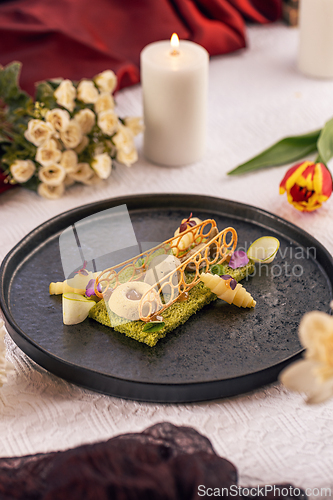 Image of Gourmet fine dining festive dish