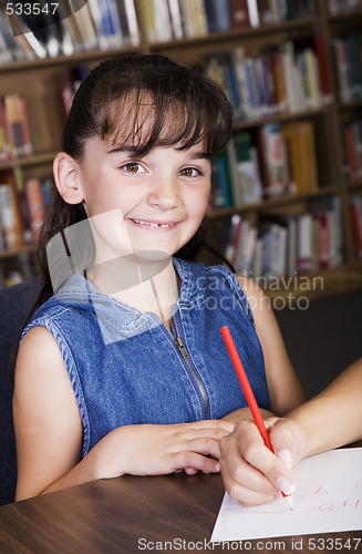 Image of Child in School Library