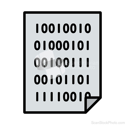 Image of Sheet With Binary Code Icon