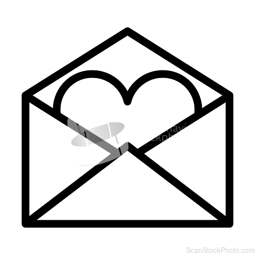 Image of Valentine Envelop With Heart Icon