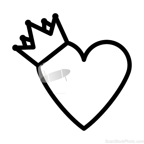 Image of Valentine Heart Crown Icon