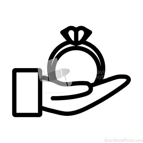 Image of Hand Present Heart Ring Icon