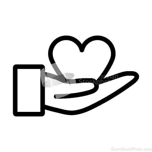 Image of Hand Present Heart Ring Icon